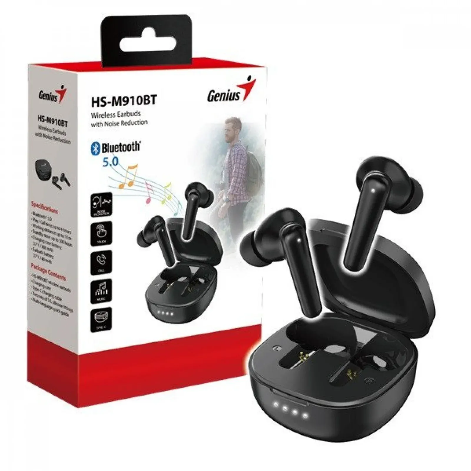 AUDÍFONOS INALÁMBRICOS GENIUS HS-M910BT NEGRO